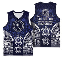 FSM Chuuk States Basketball Jersey Micronesia Six 9 One Polynesian Tribal Pattern - Polynesian Pride