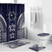 FSM Chuuk States Bathroom Set Micronesia Six 9 One Polynesian Tribal Pattern LT9 Bathroom Set (4 pcs) Blue - Polynesian Pride