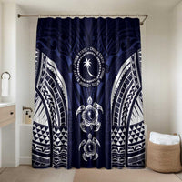 FSM Chuuk States Bathroom Set Micronesia Six 9 One Polynesian Tribal Pattern LT9 Shower Curtain Only Blue - Polynesian Pride