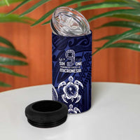 FSM Chuuk States 4 in 1 Can Cooler Tumbler Micronesia Six 9 One Polynesian Tribal Pattern