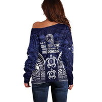 FSM Chuuk States Off Shoulder Sweater Micronesia Six 9 One Polynesian Tribal Pattern