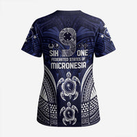 FSM Chuuk States Scrub Top Micronesia Six 9 One Polynesian Tribal Pattern - Polynesian Pride