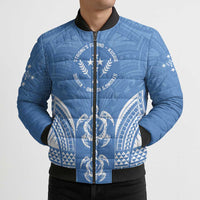 FSM Kosrae States Bomber Puffer Jacket Micronesia Six 9 One Polynesian Tribal Pattern - Polynesian Pride
