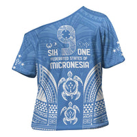 FSM Kosrae States Cross Shoulder Shirt Micronesia Six 9 One Polynesian Tribal Pattern - Polynesian Pride