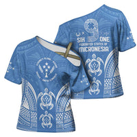FSM Kosrae States Cross Shoulder Shirt Micronesia Six 9 One Polynesian Tribal Pattern - Polynesian Pride