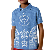 FSM Kosrae States Kid Polo Shirt Micronesia Six 9 One Polynesian Tribal Pattern