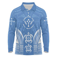 FSM Kosrae States Long Sleeve Polo Shirt Micronesia Six 9 One Polynesian Tribal Pattern
