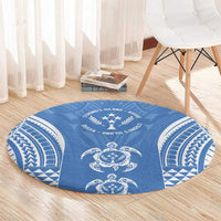 FSM Kosrae States Round Carpet Micronesia Six 9 One Polynesian Tribal Pattern