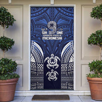 FSM Pohnpei States Door Cover Micronesia Six 9 One Polynesian Tribal Pattern - Polynesian Pride