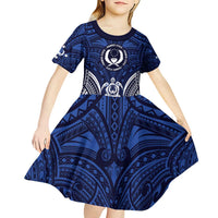 FSM Pohnpei States Kid Short Sleeve Dress Micronesia Six 9 One Polynesian Tribal Pattern