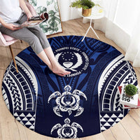 FSM Pohnpei States Round Carpet Micronesia Six 9 One Polynesian Tribal Pattern