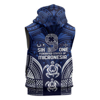 FSM Pohnpei States Sleeveless Hoodie Micronesia Six 9 One Polynesian Tribal Pattern - Polynesian Pride