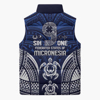 FSM Pohnpei States Sleeveless Puffer Jacket Micronesia Six 9 One Polynesian Tribal Pattern - Polynesian Pride