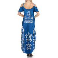FSM Yap States Family Matching Summer Maxi Dress and Hawaiian Shirt Micronesia Six 9 One Polynesian Tribal Pattern