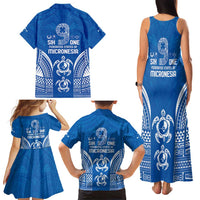 FSM Yap States Family Matching Tank Maxi Dress and Hawaiian Shirt Micronesia Six 9 One Polynesian Tribal Pattern