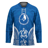 FSM Yap States Hockey Jersey Micronesia Six 9 One Polynesian Tribal Pattern LT9 Unisex Blue - Polynesian Pride