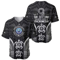 FSM Micronesia Six 9 One Baseball Jersey Polynesian Tribal Pattern