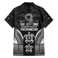 FSM Micronesia Six 9 One Family Matching Off The Shoulder Long Sleeve Dress and Hawaiian Shirt Polynesian Tribal Pattern
