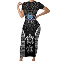 FSM Micronesia Six 9 One Short Sleeve Bodycon Dress Polynesian Tribal Pattern