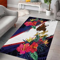 American Samoa Flag Day Since 1900 Area Rug Samoa Muamua Le Atua Tropical Flowers