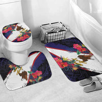 American Samoa Flag Day Since 1900 Bathroom Set Samoa Muamua Le Atua Tropical Flowers - Polynesian Pride