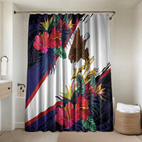 American Samoa Flag Day Since 1900 Bathroom Set Samoa Muamua Le Atua Tropical Flowers - Polynesian Pride