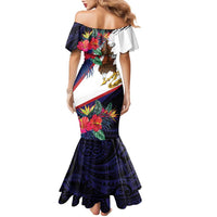 American Samoa Flag Day Since 1900 Family Matching Mermaid Dress and Hawaiian Shirt Samoa Muamua Le Atua Tropical Flowers