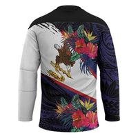 American Samoa Flag Day Since 1900 Hockey Jersey Samoa Muamua Le Atua Tropical Flowers LT9 - Polynesian Pride