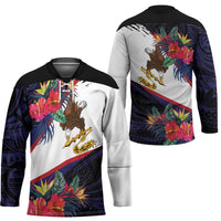 American Samoa Flag Day Since 1900 Hockey Jersey Samoa Muamua Le Atua Tropical Flowers LT9 - Polynesian Pride