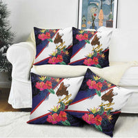 American Samoa Flag Day Since 1900 Pillow Cover Samoa Muamua Le Atua Tropical Flowers - Polynesian Pride