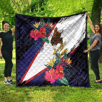 American Samoa Flag Day Since 1900 Quilt Samoa Muamua Le Atua Tropical Flowers