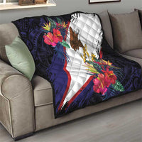 American Samoa Flag Day Since 1900 Quilt Samoa Muamua Le Atua Tropical Flowers
