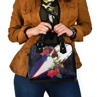 American Samoa Flag Day Since 1900 Shoulder Handbag Samoa Muamua Le Atua Tropical Flowers