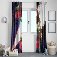 American Samoa Flag Day Since 1900 Window Curtain Samoa Muamua Le Atua Tropical Flowers