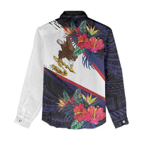 American Samoa Flag Day Since 1900 Women Casual Shirt Samoa Muamua Le Atua Tropical Flowers