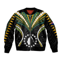 Polynesian Pride Aitutaki Island Bomber Jacket Cook Islands Tribal Wave Style LT9 Unisex Black - Polynesian Pride