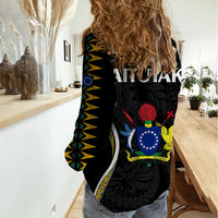 Polynesian Pride Aitutaki Island Women Casual Shirt Cook Islands Tribal Wave Style LT9 - Polynesian Pride