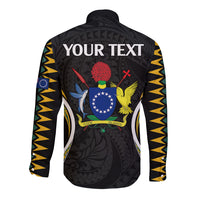 (Personalised) Polynesian Pride Aitutaki Island Long Sleeve Button Shirt Cook Islands Tribal Wave Style LT9 - Polynesian Pride