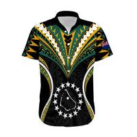 (Personalised) Polynesian Pride Manihiki Island Hawaiian Shirt Cook Islands Tribal Wave Style LT9 Black - Polynesian Pride