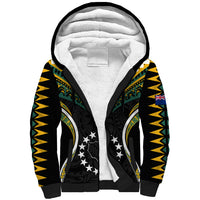 (Personalised) Polynesian Pride Penrhyn Island Sherpa Hoodie Cook Islands Tribal Wave Style LT9 Unisex Black - Polynesian Pride