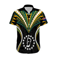 (Personalised) Polynesian Pride Rakahanga Island Hawaiian Shirt Cook Islands Tribal Wave Style LT9 Black - Polynesian Pride