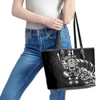 New Zealand Rugby Custom Leather Tote Bag Opango All Black Fern
