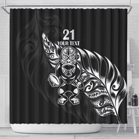 New Zealand Rugby Custom Shower Curtain Opango All Black Fern