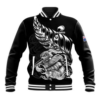 New Zealand Kiwi Rugby Baseball Jacket LT9 Unisex Black - Polynesian Pride