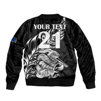(Custom Text And Number) New Zealand Kiwi Rugby Bomber Jacket LT9 - Polynesian Pride