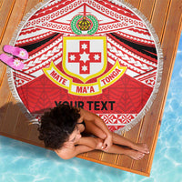 Personalised Kolisi Tonga College Atele Beach Blanket Polynesian Ngatu Tribal