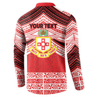 Personalised Kolisi Tonga College Atele Button Sweatshirt Polynesian Ngatu Tribal