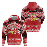 Personalised Kolisi Tonga College Atele Hoodie Polynesian Ngatu Tribal