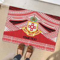Personalised Kolisi Tonga College Atele Rubber Doormat Polynesian Ngatu Tribal