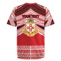Personalised Kolisi Tonga College Atele Rugby Jersey Polynesian Ngatu Tribal